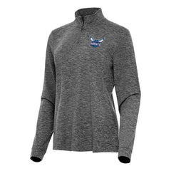 Charlotte Hornets Antigua Women's Mentor Quarter-Zip Mock Long Sleeve Top Heather Black - NBA