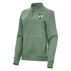 Boston Celtics Antigua Women's Crush Quarter-Zip Fleece Sweatshirt Hunter Green - NBA