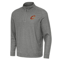 Cleveland Cavaliers Antigua Subtle Quarter-Zip Sweatshirt Heather Black - NBA