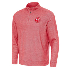Atlanta Hawks Antigua Subtle Quarter-Zip Sweatshirt Heather Red - NBA