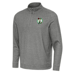 Boston Celtics Antigua Subtle Quarter-Zip Sweatshirt Heather Black - NBA