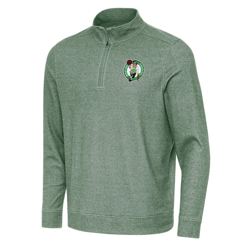 Boston Celtics Antigua Subtle Quarter-Zip Sweatshirt Hunter Green - NBA