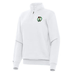Boston Celtics Antigua Women's Victory Quarter-Zip Sweatshirt White - NBA