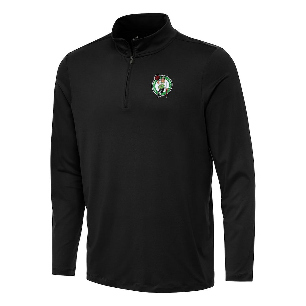 Boston Celtics Antigua Reprocess Quarter-Zip Top Black - NBA