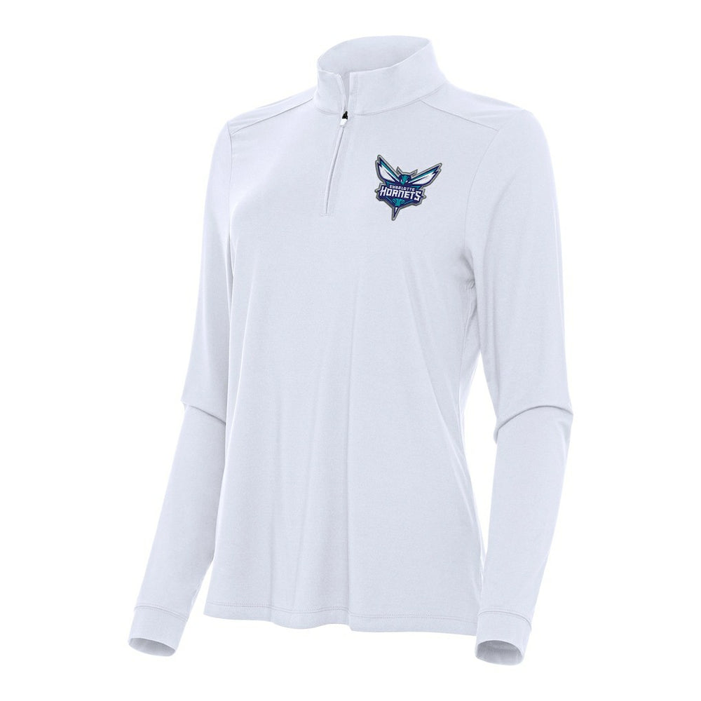 Charlotte Hornets Antigua Women's Intent Quarter-Zip Top White - NBA