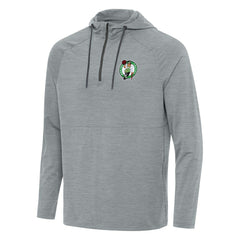Boston Celtics Antigua Spikes Raglan Quarter-Zip Hoodie Heather Gray - NBA