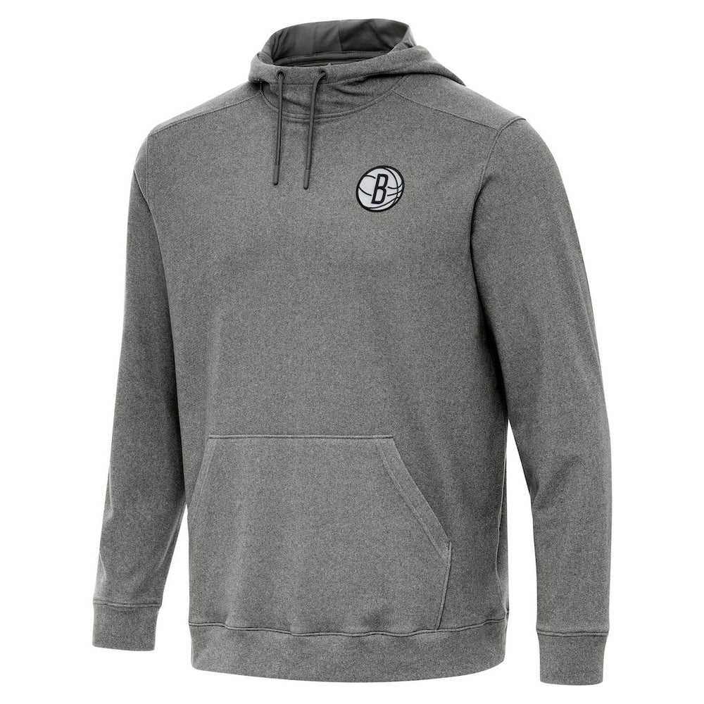Brooklyn Nets Antigua Cloud Pullover Hoodie Heather Black - NBA