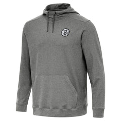 Brooklyn Nets Antigua Cloud Pullover Hoodie Heather Black - NBA