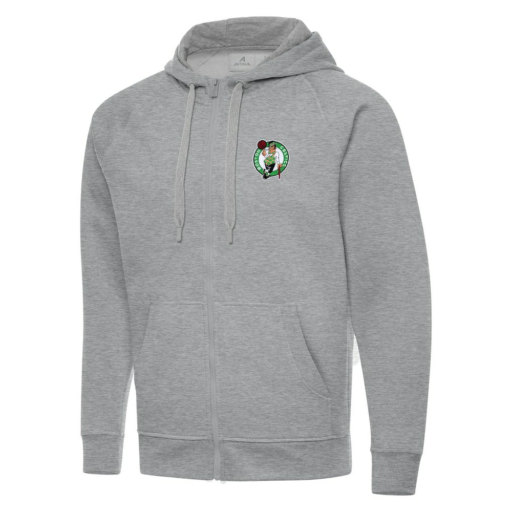 Boston Celtics Antigua Big & Tall Victory Full-Zip Hoodie Jacket Heather Gray - NBA