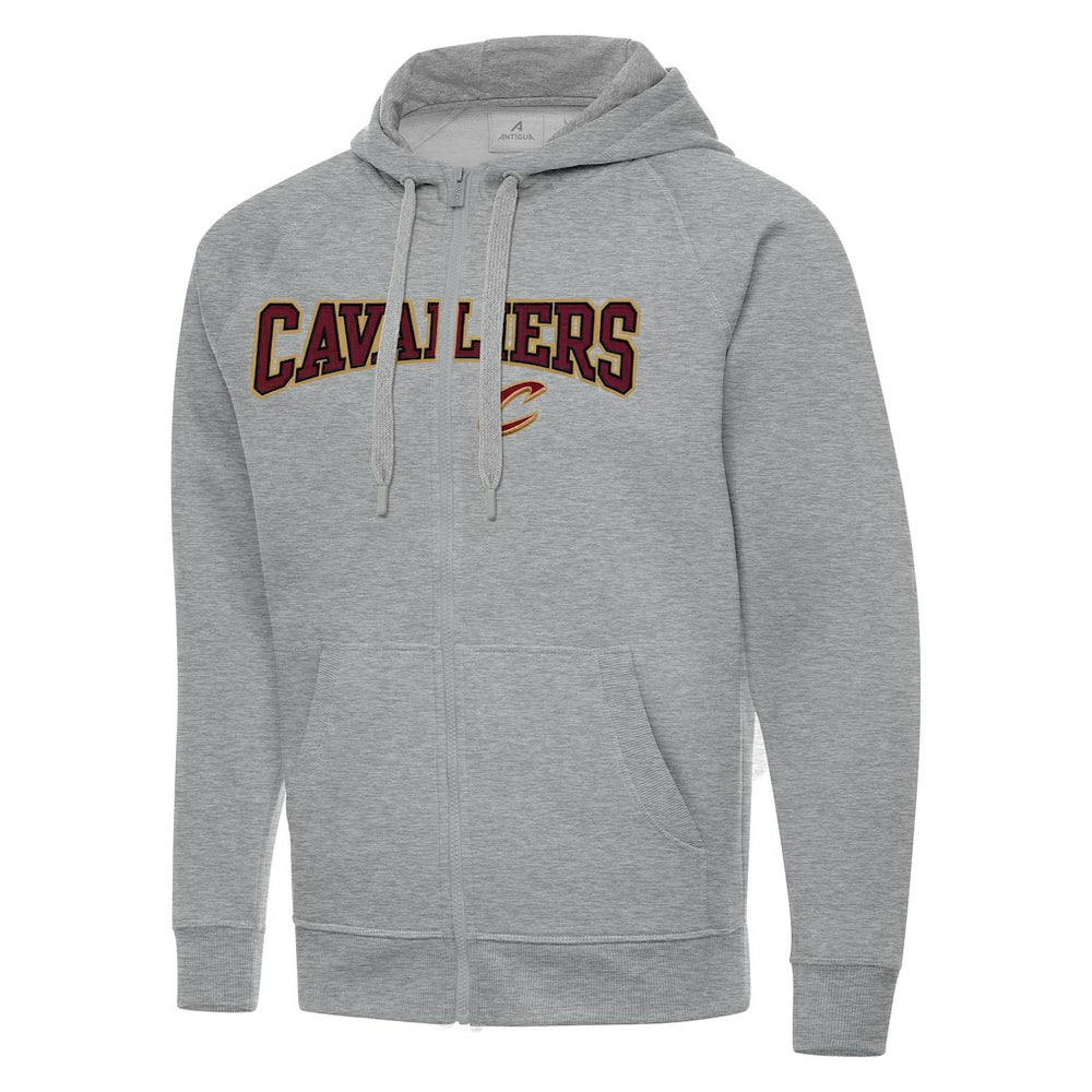 Cleveland Cavaliers Antigua Big & Tall Victory Full-Zip Hoodie Jacket Heather Gray - NBA