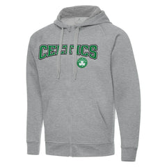 Boston Celtics Antigua Big & Tall Victory Full-Zip Hoodie Jacket Heather Gray - NBA
