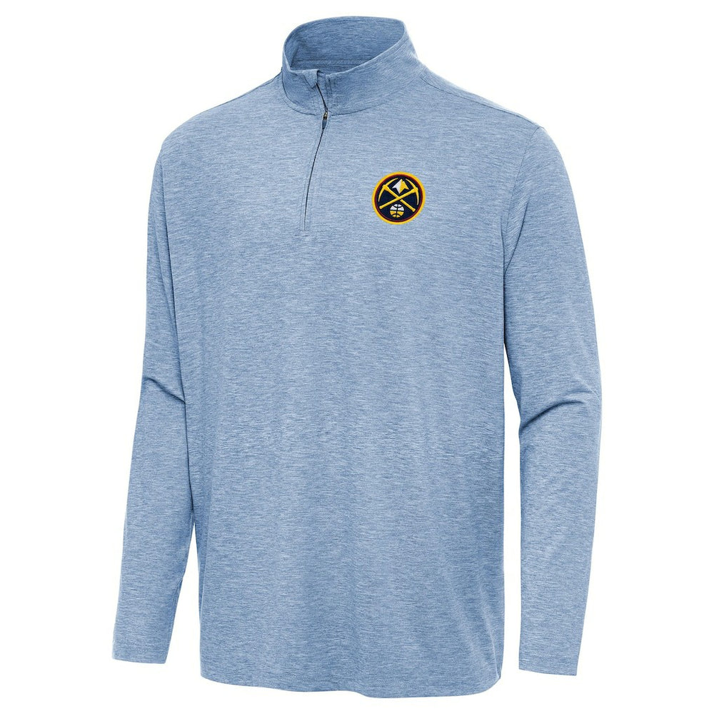 Denver Nuggets Antigua Hunk Quarter-Zip Top Heather Blue - NBA