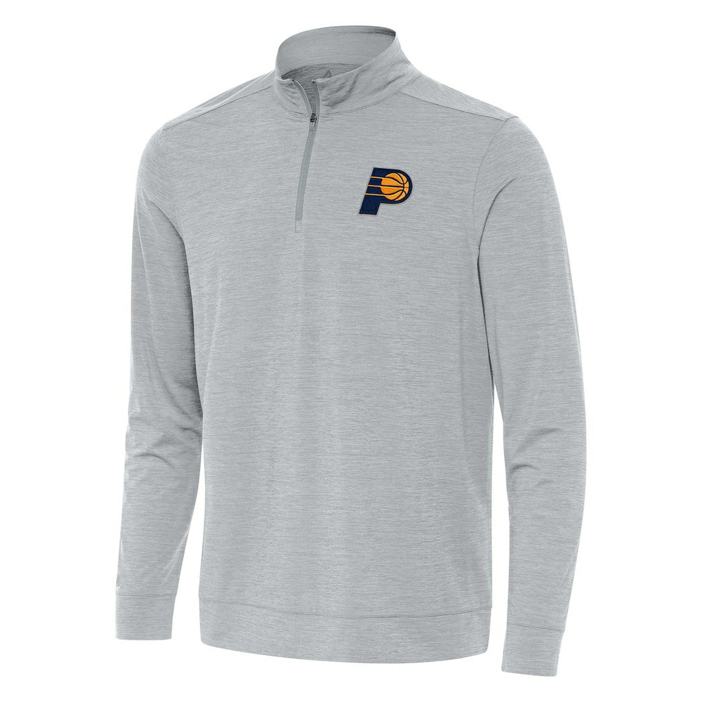 Indiana Pacers Antigua Bright Quarter-Zip Top Heather Gray - NBA
