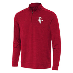 Houston Rockets Antigua Bright Quarter-Zip Top Heather Red - NBA