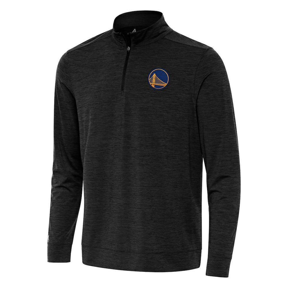Golden State Warriors Antigua Bright Quarter-Zip Top Heather Black - NBA