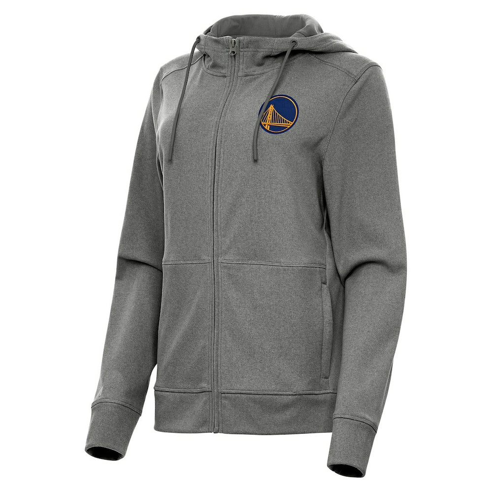 Golden State Warriors Antigua Women's Seeker Full-Zip Hoodie Jacket Heather Charcoal - NBA