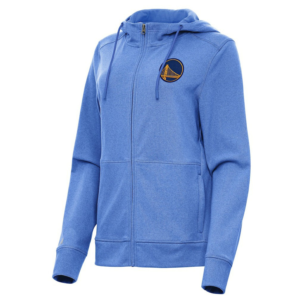 Golden State Warriors Antigua Women's Seeker Full-Zip Hoodie Jacket Heather Royal - NBA