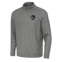 Golden State Warriors Antigua Subtle Quarter-Zip Sweatshirt Heather Black - NBA