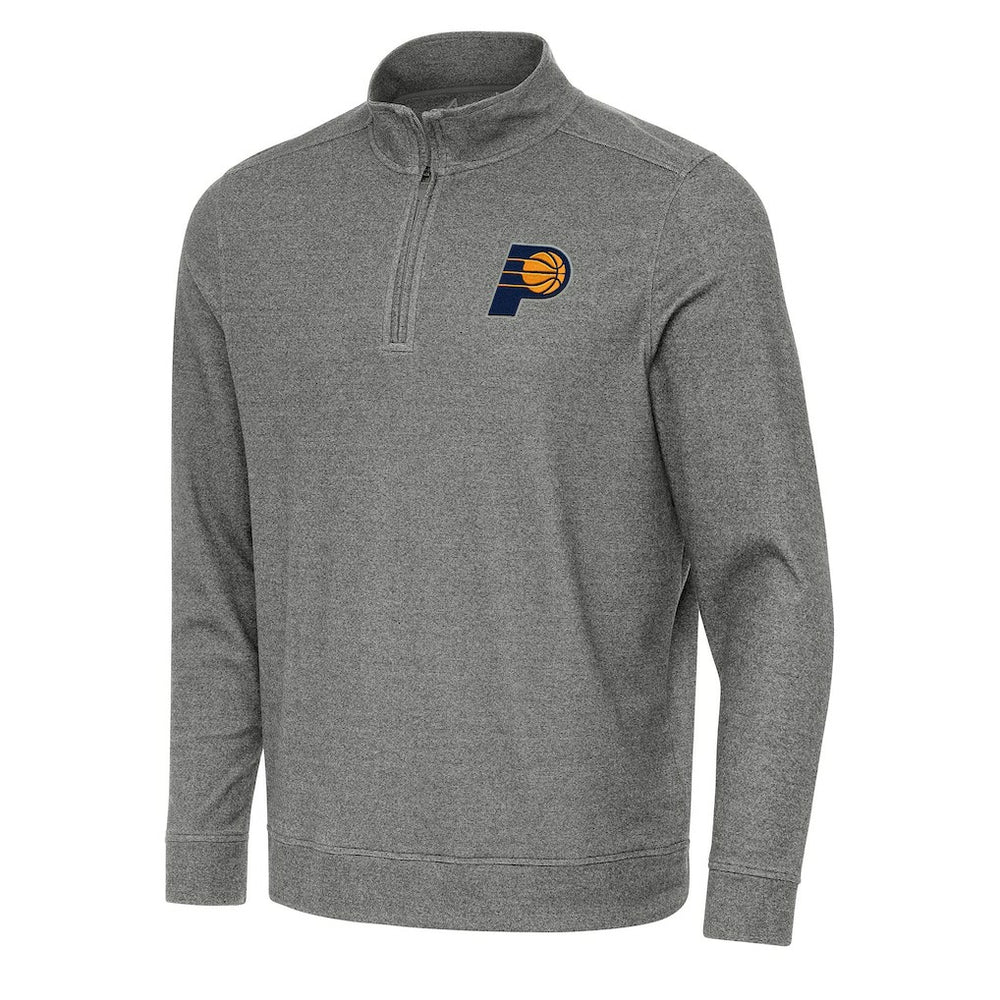 Indiana Pacers Antigua Subtle Quarter-Zip Sweatshirt Heather Black - NBA