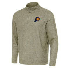 Indiana Pacers Antigua Subtle Quarter-Zip Sweatshirt Olive - NBA