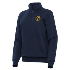Denver Nuggets Antigua Women's Victory Quarter-Zip Sweatshirt Navy - NBA