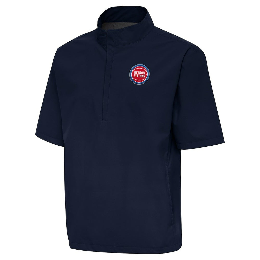 Detroit Pistons Antigua Brisk Quarter-Zip Windbreaker Navy - NBA