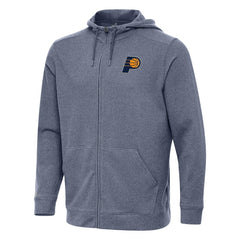 Indiana Pacers Antigua Effortless Full-Zip Hoodie Jacket Heather Navy - NBA