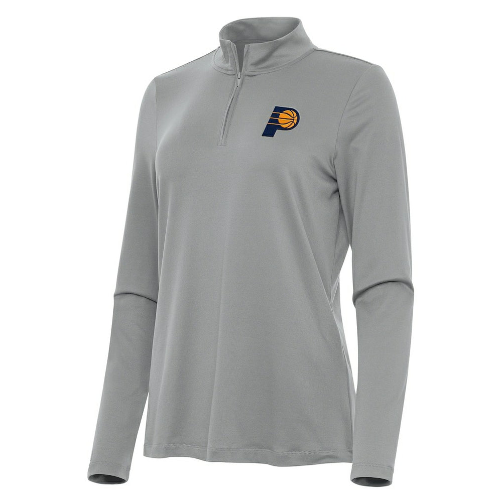 Indiana Pacers Antigua Women's Reprocess Quarter-Zip Top Gray - NBA