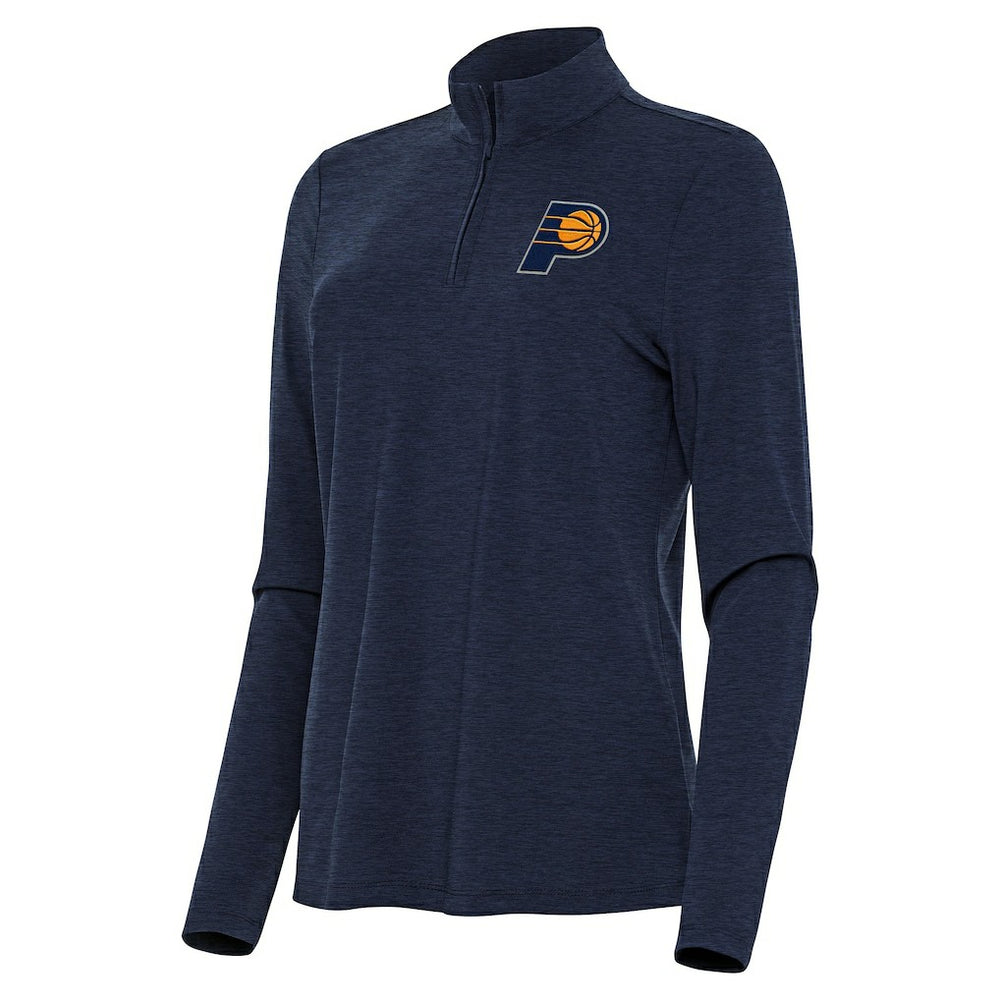 Indiana Pacers Antigua Women's Bright Quarter-Zip Top Heather Navy - NBA