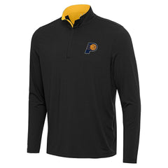 Indiana Pacers Antigua Content Quarter-Zip Top Black/Gold - NBA