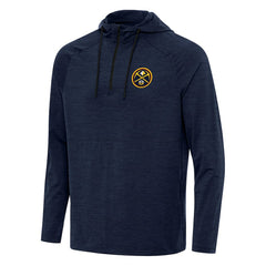 Denver Nuggets Antigua Spikes Raglan Quarter-Zip Hoodie Heather Navy - NBA