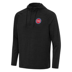 Detroit Pistons Antigua Spikes Raglan Quarter-Zip Hoodie Heather Black - NBA