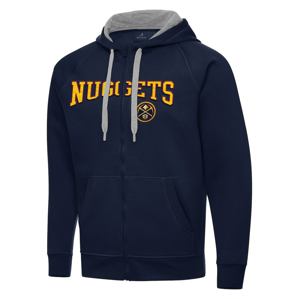 Denver Nuggets Antigua Big & Tall Victory Full-Zip Hoodie Jacket Navy - NBA