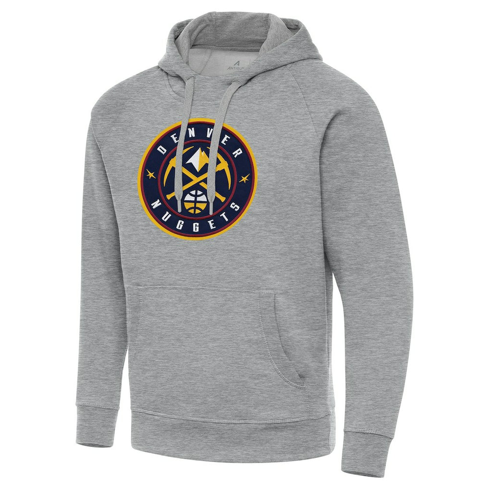 Denver Nuggets Antigua Big & Tall Victory Raglan Pullover Hoodie Heather Gray - NBA