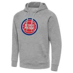Detroit Pistons Antigua Big & Tall Victory Raglan Pullover Hoodie Heather Gray - NBA