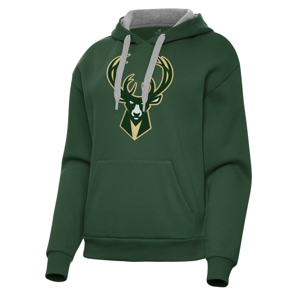 Milwaukee Bucks Antigua Women's Victory Pullover Hoodie Hunter Green - NBA