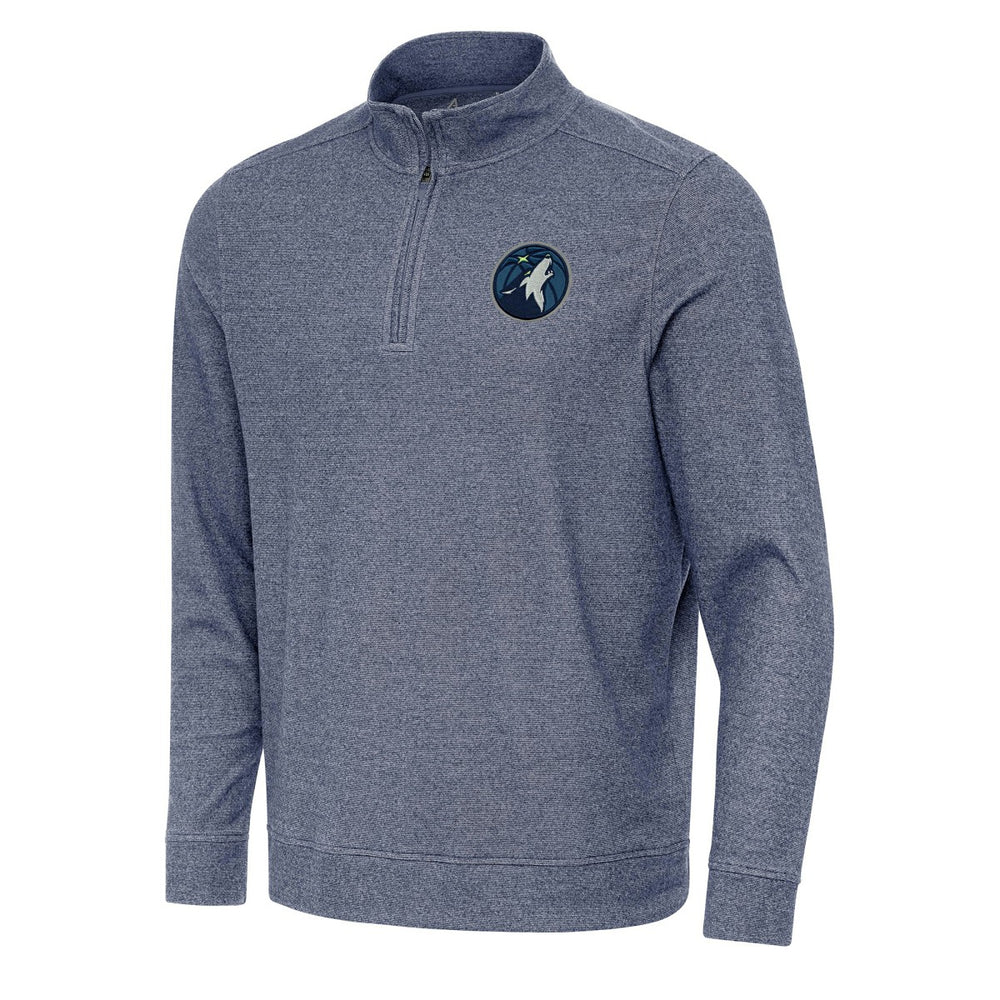 Minnesota Timberwolves Antigua Subtle Quarter-Zip Sweatshirt Heather Navy - NBA