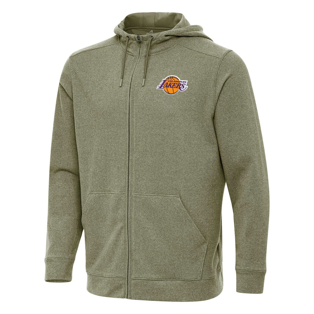 Los Angeles Lakers Antigua Effortless Full-Zip Hoodie Jacket Olive - NBA
