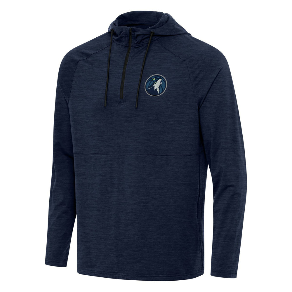 Minnesota Timberwolves Antigua Spikes Raglan Quarter-Zip Hoodie Heather Navy - NBA