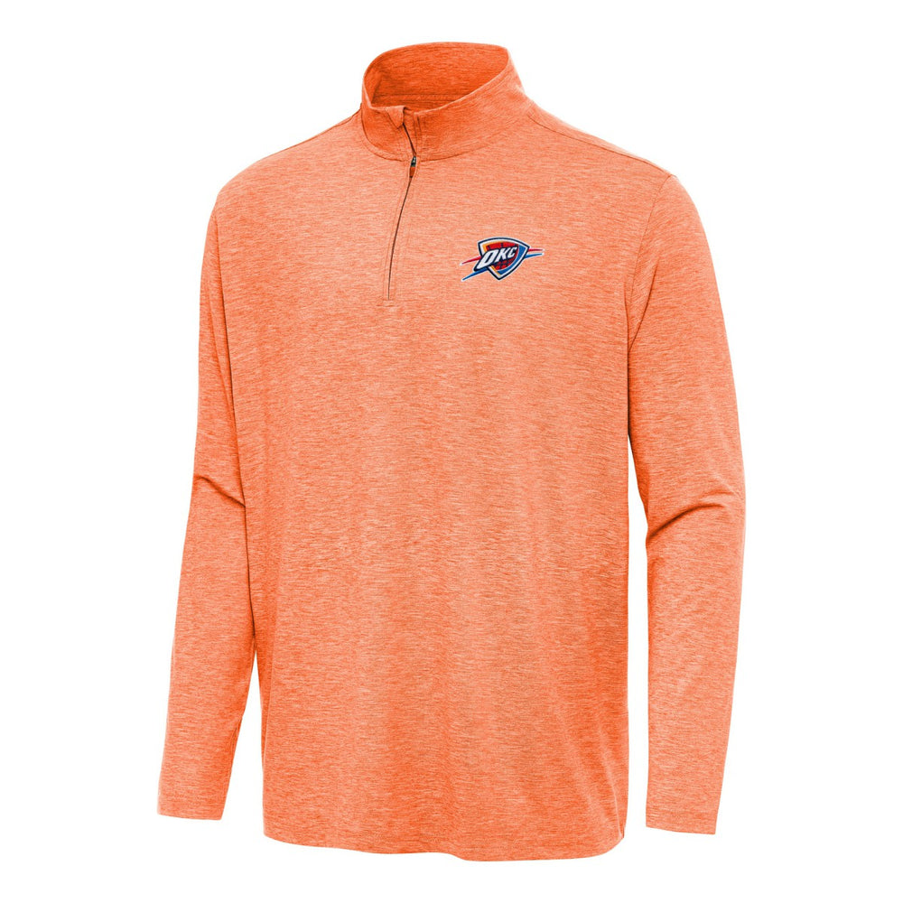 Oklahoma City Thunder Antigua Hunk Quarter-Zip Top Heather Orange - NBA