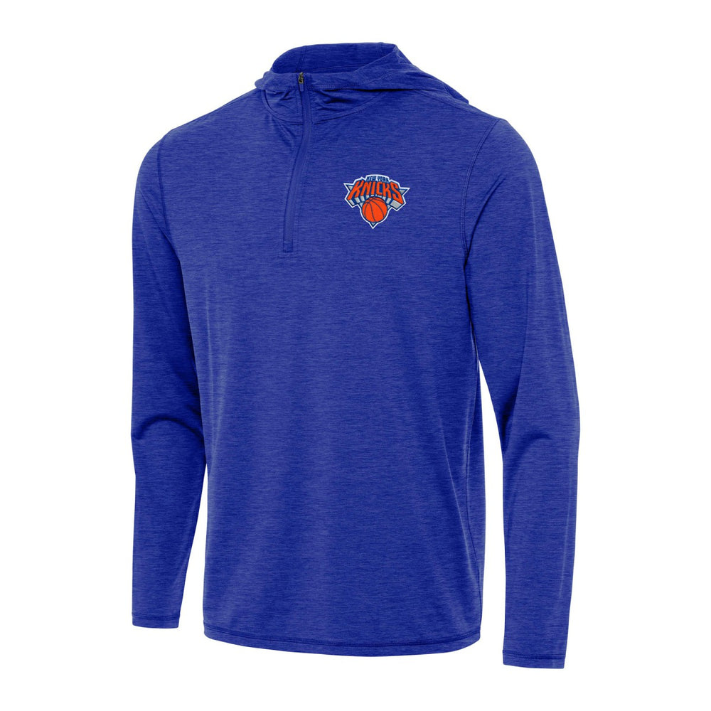 New York Knicks Antigua Tidy Quarter-Zip Hoodie Heather Royal - NBA
