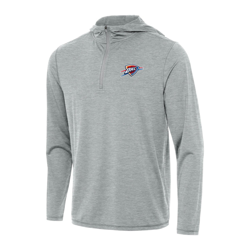 Oklahoma City Thunder Antigua Tidy Quarter-Zip Hoodie Heather Gray - NBA