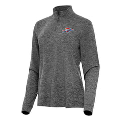 Oklahoma City Thunder Antigua Women's Mentor Quarter-Zip Mock Long Sleeve Top Heather Black - NBA