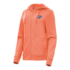Oklahoma City Thunder Antigua Women's Seeker Full-Zip Hoodie Jacket Heather Orange - NBA