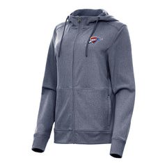 Oklahoma City Thunder Antigua Women's Seeker Full-Zip Hoodie Jacket Heather Navy - NBA