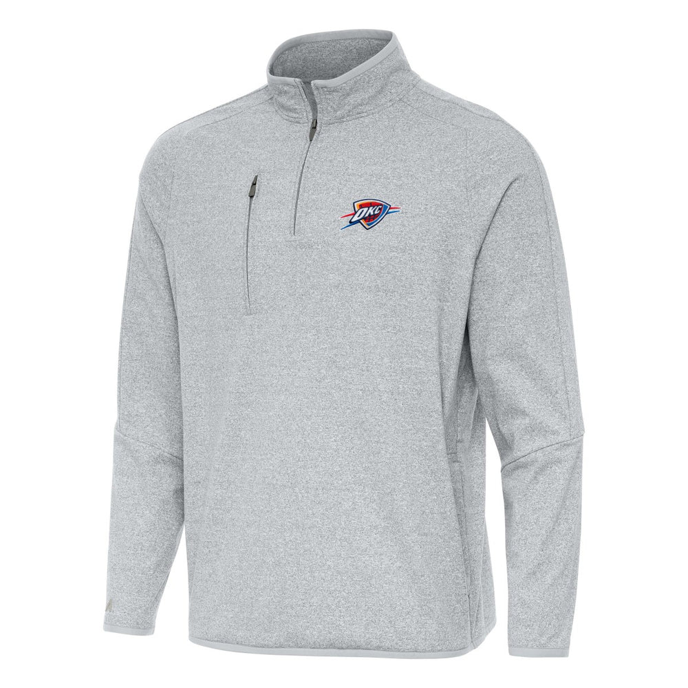 Oklahoma City Thunder Antigua Certain Quarter-Zip Tri-Blend Sweatshirt Heather Gray - NBA