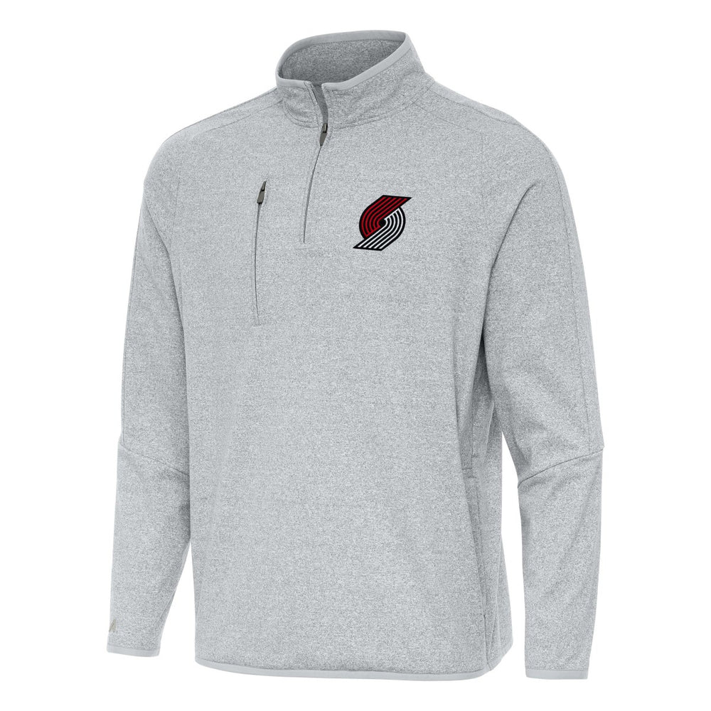Portland Trail Blazers Antigua Certain Quarter-Zip Tri-Blend Sweatshirt Heather Gray - NBA
