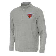 New York Knicks Antigua Subtle Quarter-Zip Sweatshirt Heather Gray - NBA