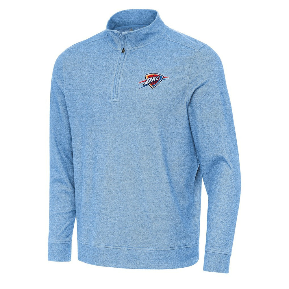 Oklahoma City Thunder Antigua Subtle Quarter-Zip Sweatshirt Heather Powder Blue - NBA