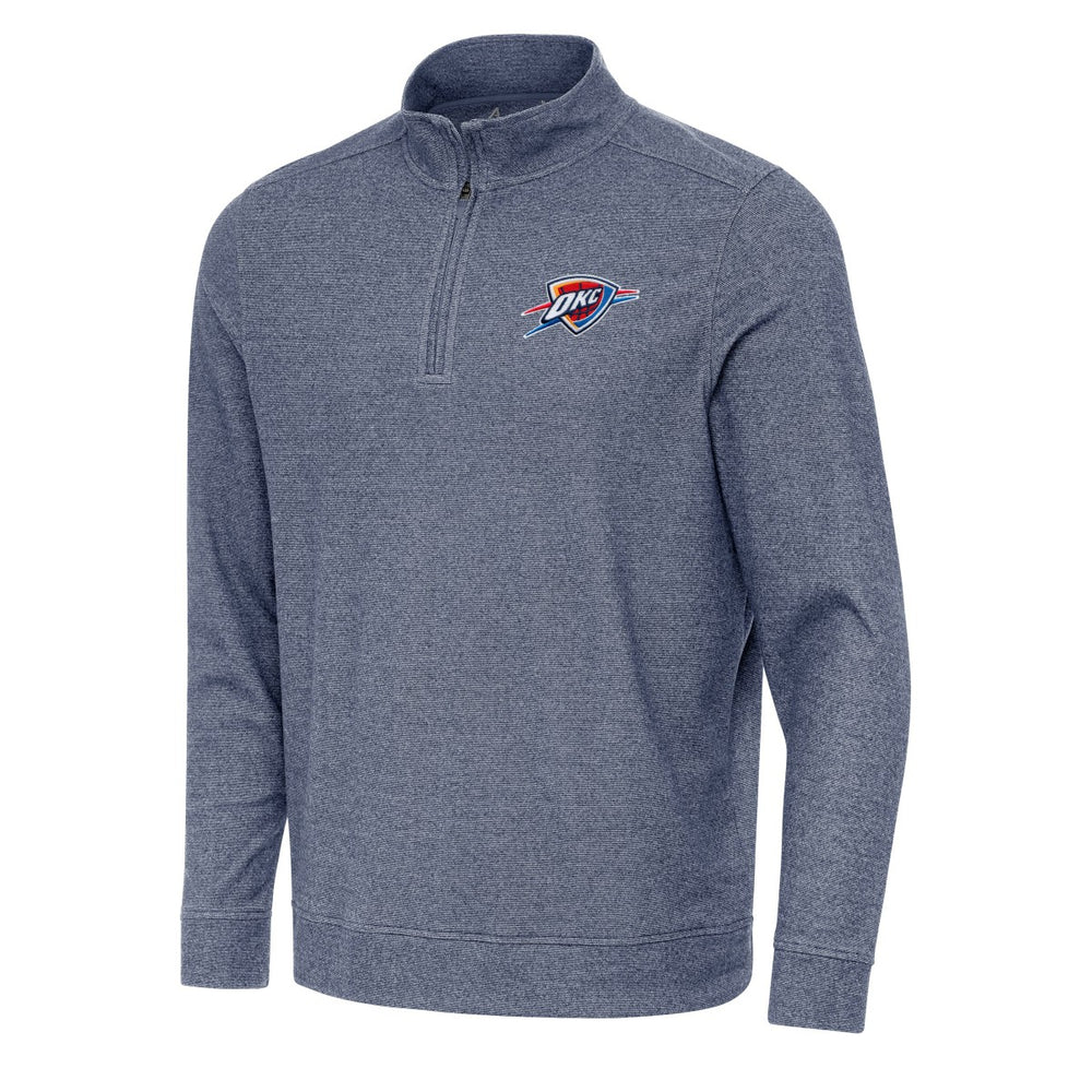 Oklahoma City Thunder Antigua Subtle Quarter-Zip Sweatshirt Heather Navy - NBA